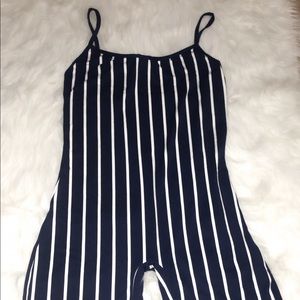 Navy Blue and white strip One piece Jumpsuit